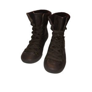 Blowfish brown leather lace up boots Women’s size 6 NWOB